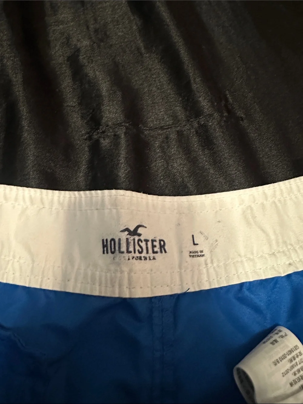 Hollister Blue Swim Board Shorts with White Trim